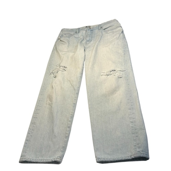 Uniqlo Wide Leg Distressed High Waist Jeans Sz 29 - Picture 1 of 11